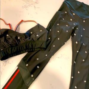 Green Skull Split 59 set Bra Size 6 Pants Size 4